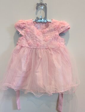 La Princess Pink Floral Tulle Dress | Special Occasion Party Dress | 6-9 Months